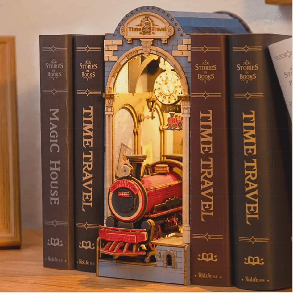 3D Puzzle Time Travel Shelf Insert Time Travel Book Nook Shelf Insert