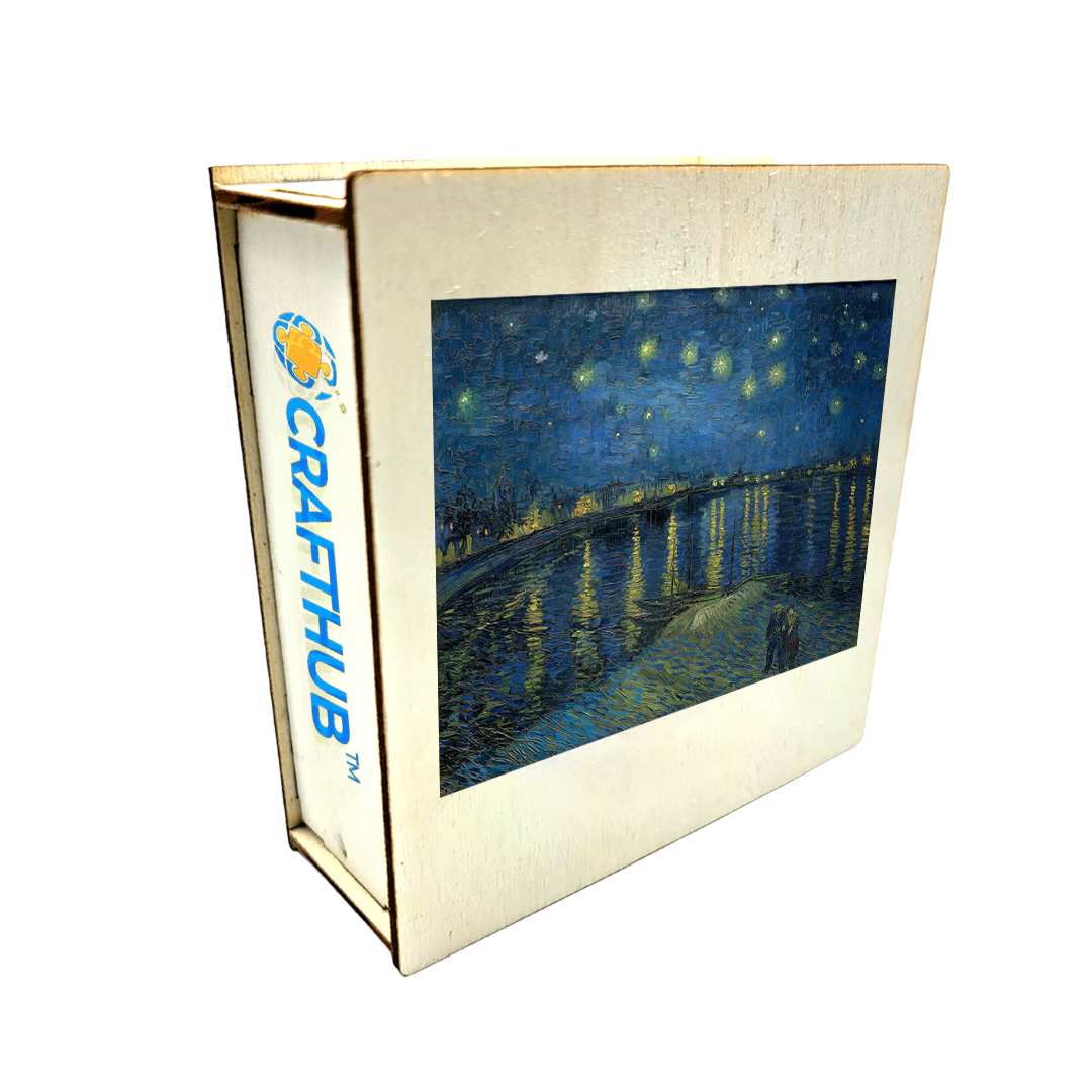 A3/Hard+Wooden Box Starry Night Over The Rhône - Jigsaw Puzzle