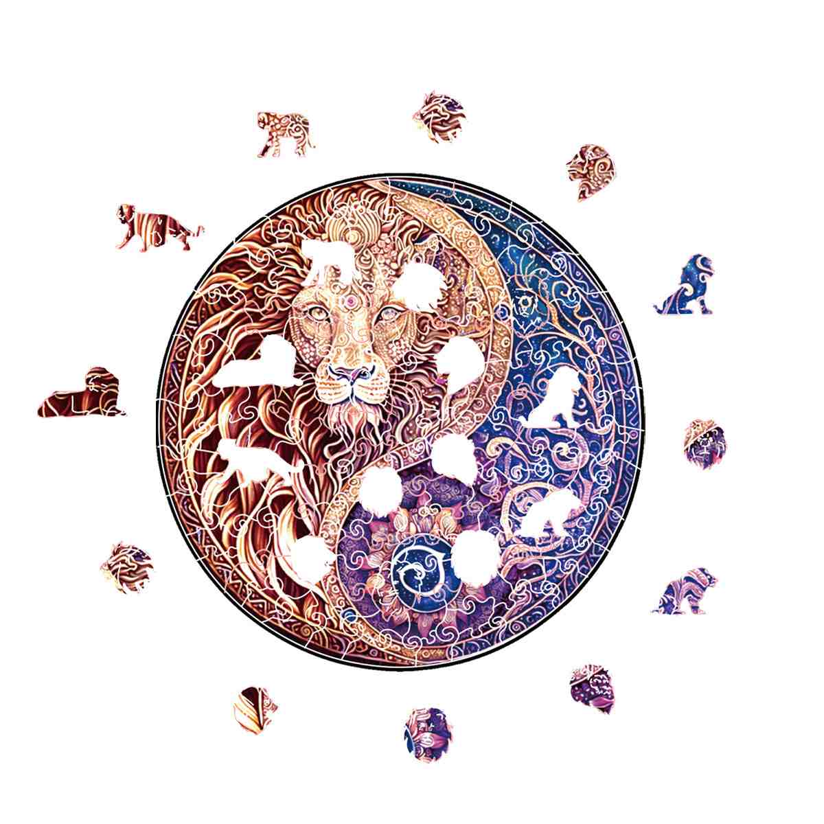 Animal Jigsaw Puzzle > Wooden Jigsaw Puzzle > Jigsaw Puzzle Lion Yin Yang - Jigsaw Puzzle