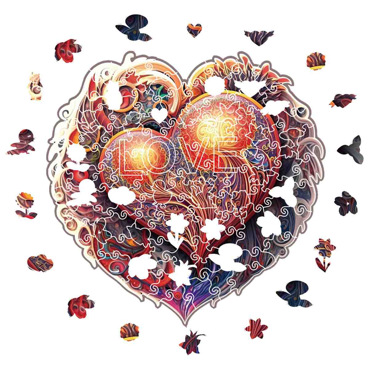 Animal Jigsaw Puzzle > Wooden Jigsaw Puzzle > Jigsaw Puzzle Blossom Heart - Jigsaw Puzzle