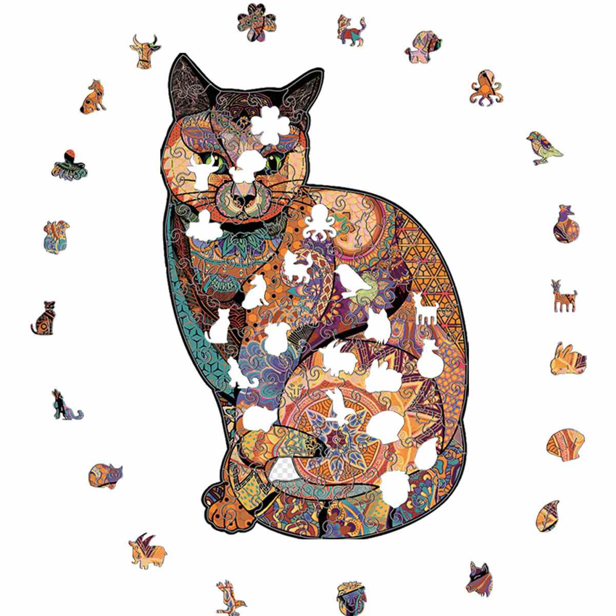 Cat Inspired By Klimt - Wooden Jigsaw Puzzle