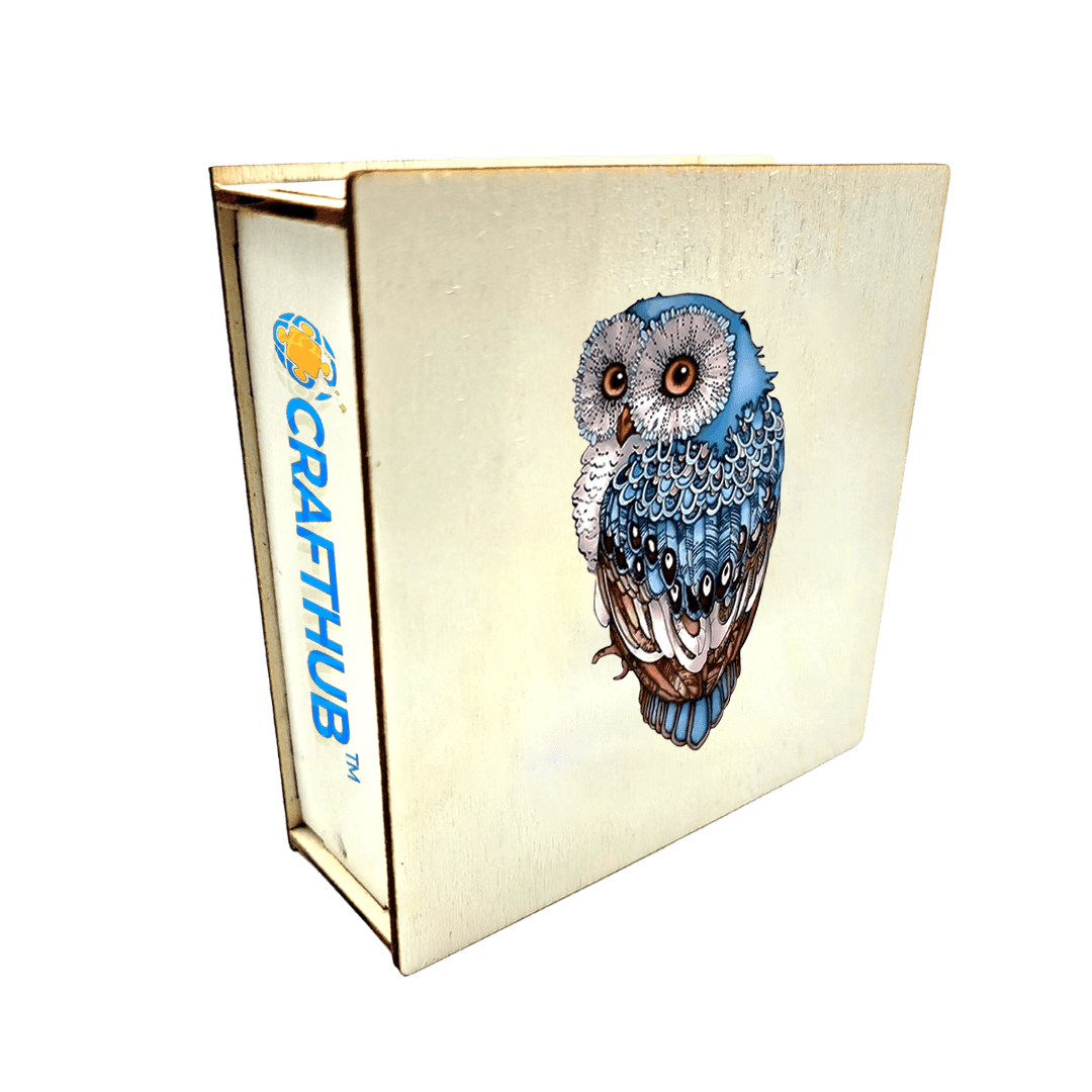 A3+Wooden Box Owl - Jigsaw Puzzle