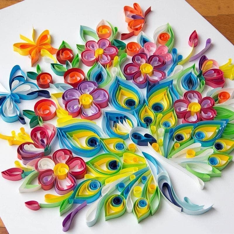 Quilling Art Filigree Painting Kit - Peacock